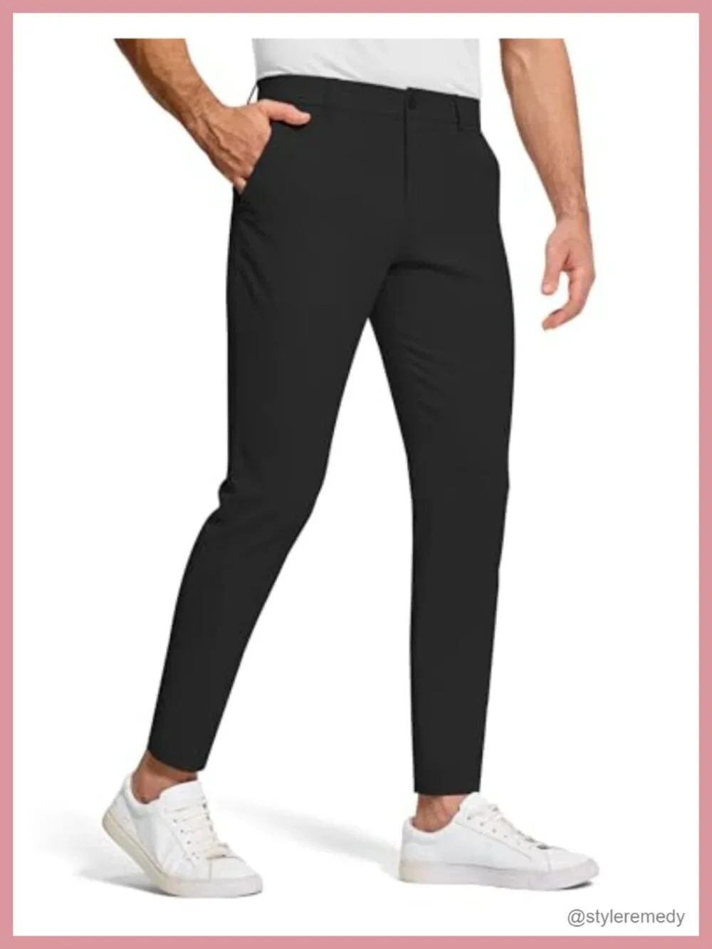 Men's Stretch Skinny Tapered Chino Dress Pants Golf Work 30